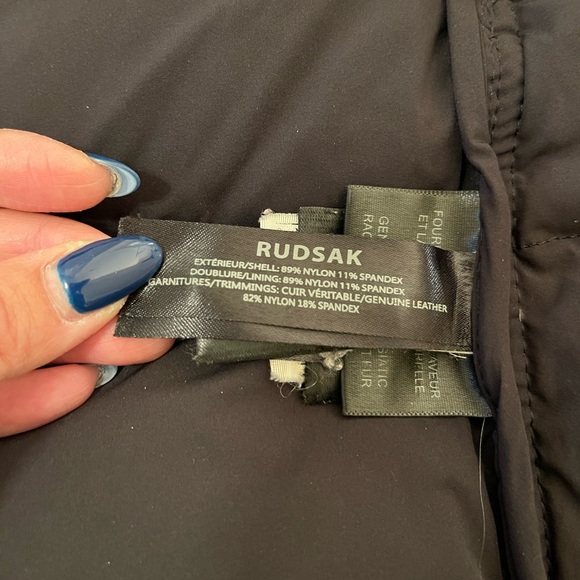 RUDSAK real leather/fur jacket , black Small - Picture 9 of 10